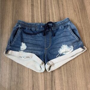 Joe’s Jeans Women’s Jogger Denim Shorts Size S Distressed Elastic Waist